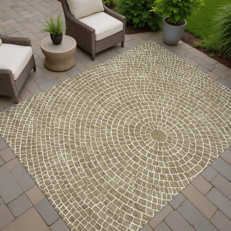 Machine Washable Indoor/ Outdoor Modern Gravity Chantille Rug