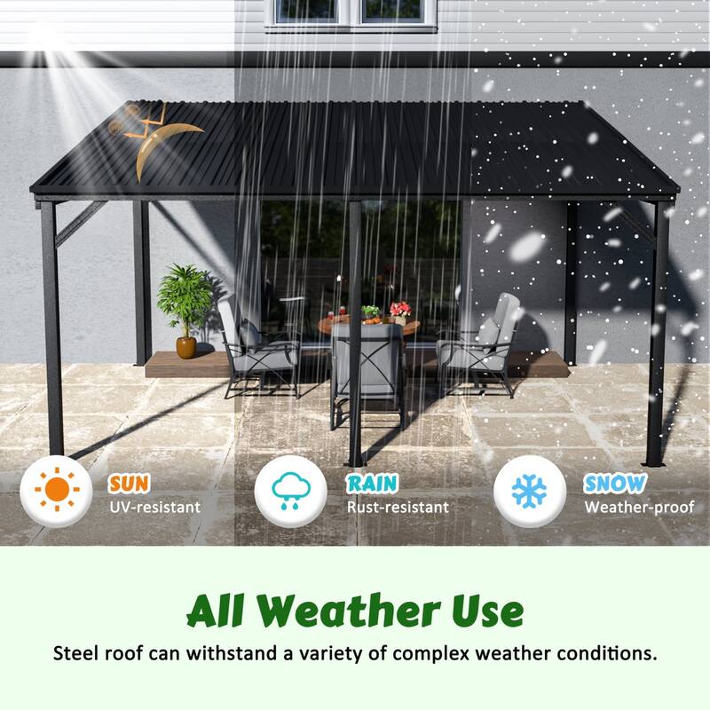 VEIKOUS 14 x 10 FT Aluminum Patio Pergola Gazebo for Outdoor