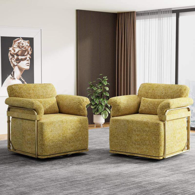 360 Degree Swivel Accent Sofa Chair Lounge Wide Upholstered Reading Chair