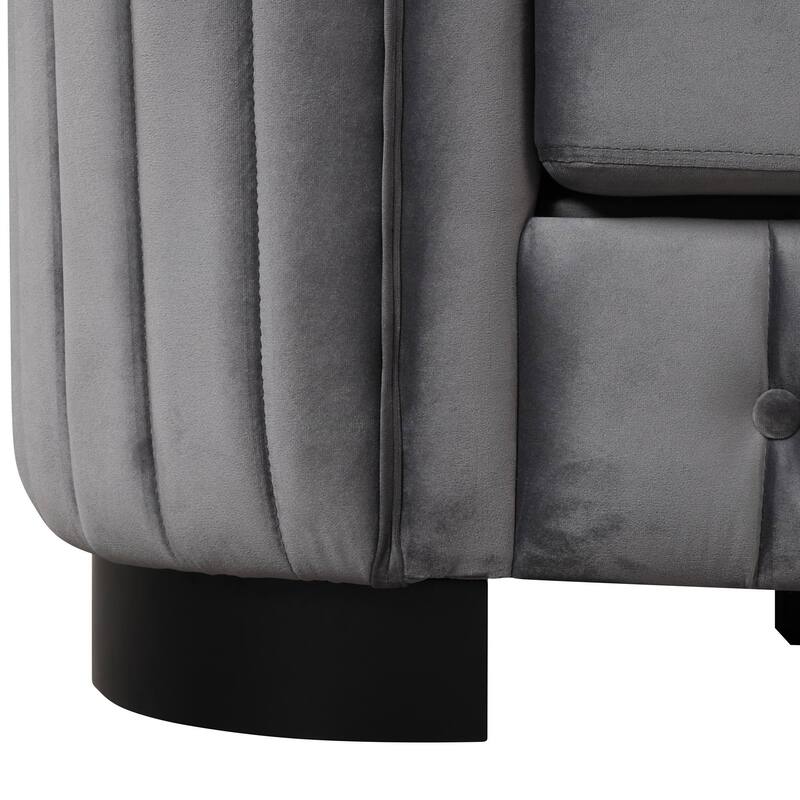 3 Pieces Modern elvet Upholstered Living Room Sofa Set Sectional