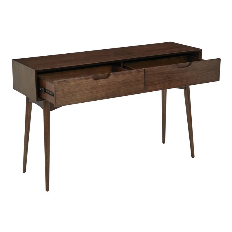 Mid Century Copenhagen Console Table in Walnut Finish