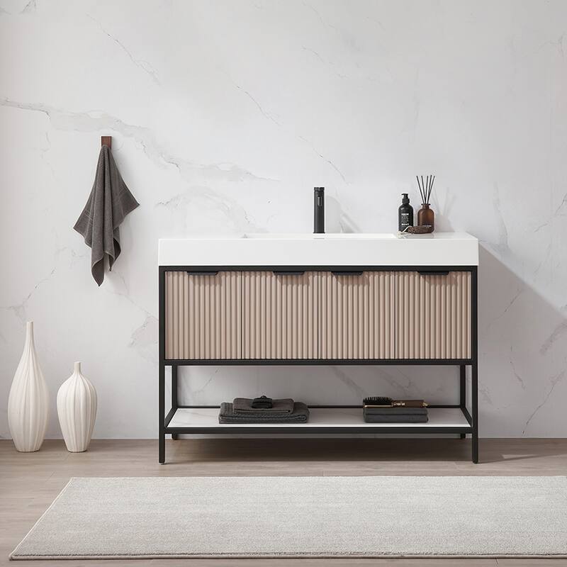 Marcilla 48 in. Single Sink Bath Vanity with Stone Sink Top