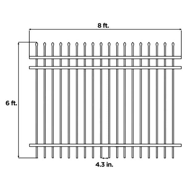 ALEKO 8 ft. x 6 ft. 8-Panel Steel Fence Kit-Straight Top Style Each