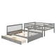 preview thumbnail 54 of 72, Wooden Bunk Bed Frame with Pull Out Storage Drawers, Headboard, Footboard, Ladder, Full-length Guardrail for Kids, Teens