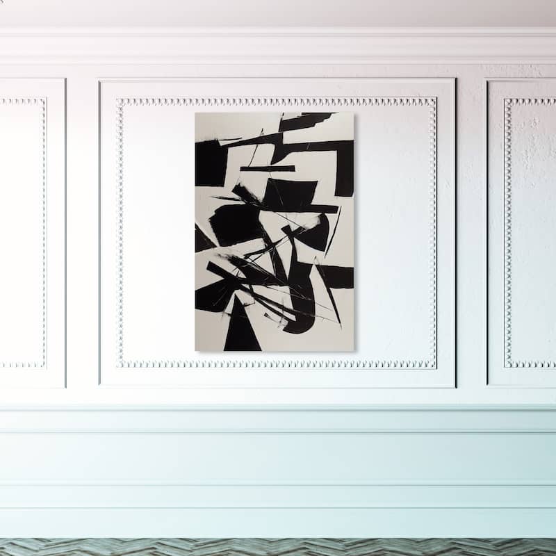 Wynwood Studio Canvas Abstract Expressive Moment Black and Modern & Contemporary Wall Art Canvas Print - 45 x 30