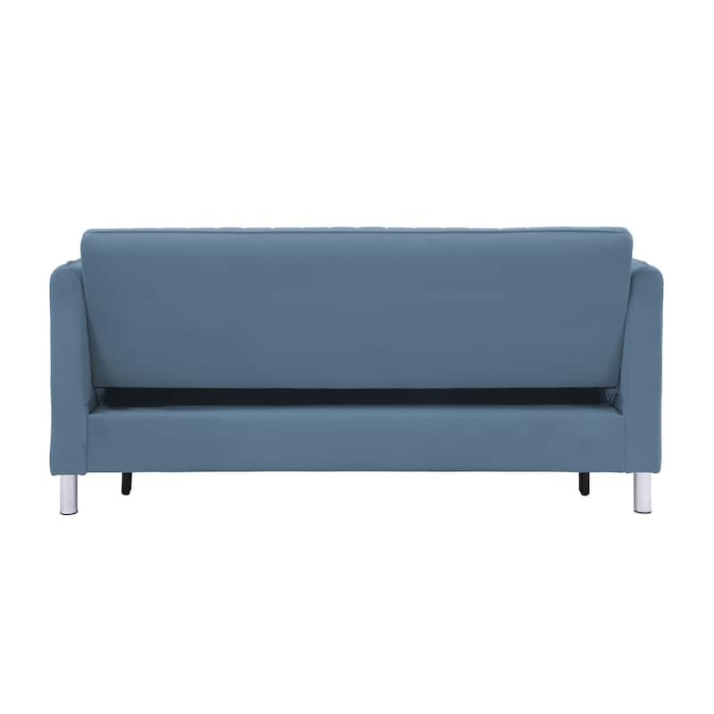 Cole Blue Velvet Convertible Studio Sofa Bed