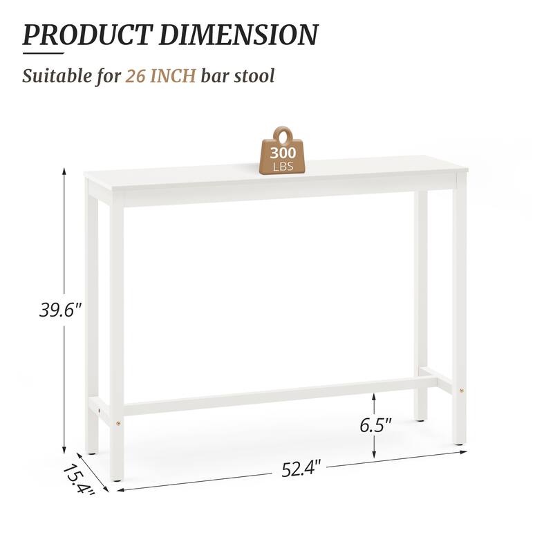 Casual 53.in/63.in Outdoor & Indoor Rectangular Patio Bar Table Wood Dining Table