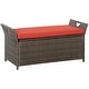 preview thumbnail 2 of 13, Outsunny 27 Gallon Patio Wicker Storage Bench, Outdoor PE Rattan Patio Furniture, Two-In-One Large Capacity Footstool