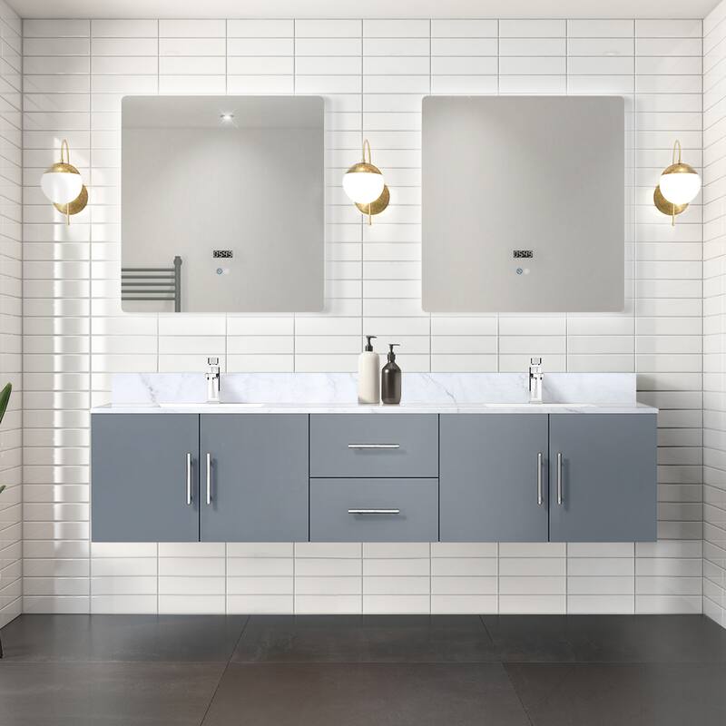 Geneva 80 in. W x 22 in. D Navy Blue Double Bath Vanity