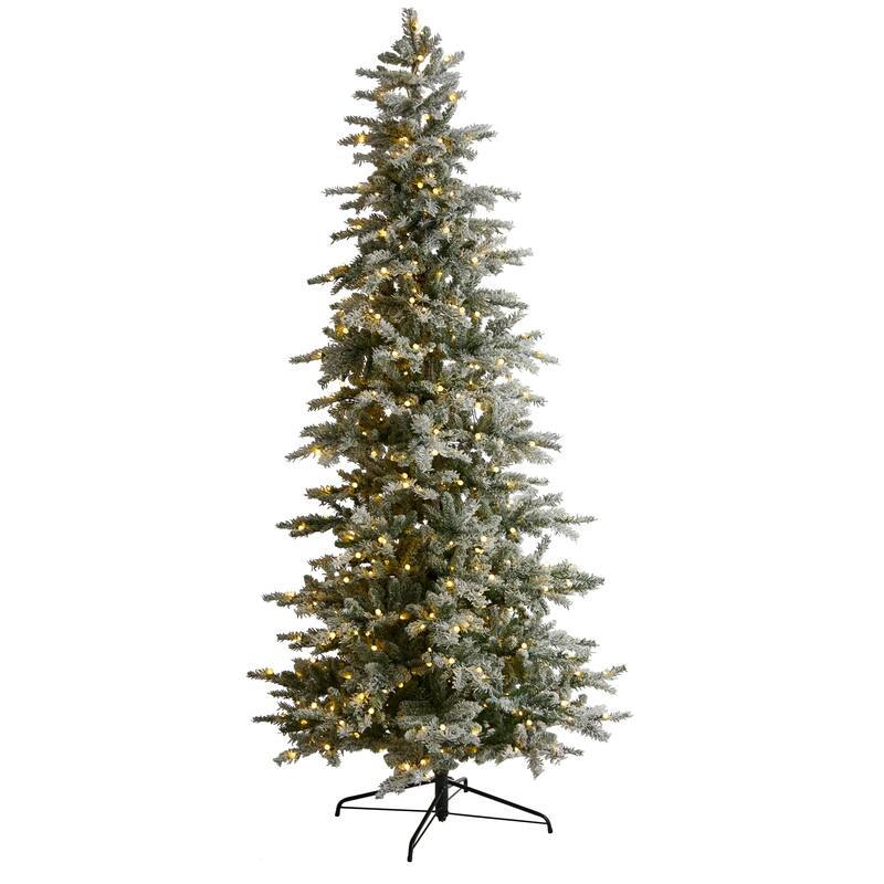 8.5' Slim Flocked Nova Scotia Spruce Christmas Tree - 8.6