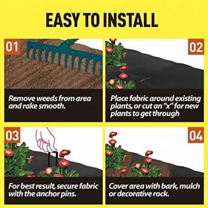 Agfabric 4 ft. x 100 ft.Non-Woven Weed Barrier Fabric for Gardening Mat and Raised Bed