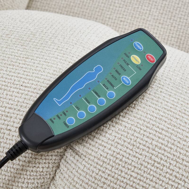 Massage Recliner Chair, Breathable Fabric Ergonomic Single Sofa Chair with Heat and Vibration and Cup Holders & Side Pockets