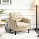 preview thumbnail 26 of 69, Tufted Vegan Leather Accent Chair Upholstered Armchair