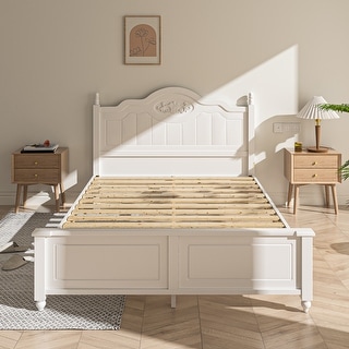 Queen Bed Frame with Wood Headboard Rustic Queen Platform Bed Frame ...
