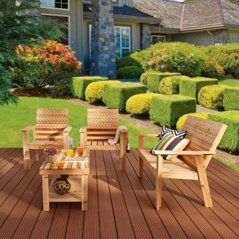 Patio Festival Stars & Stripes Wood 4-Person Seating Group