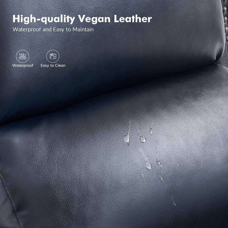 Terri Traditional Vegan Leather Manual Push Back Recliner by HULALA HOME