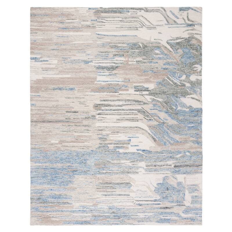 SAFAVIEH Handmade Metro Igballe Modern Abstract Wool Rug - 8' x 10' - Ivory/Natural
