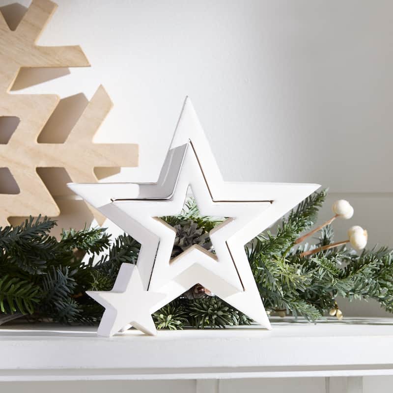Wood Triple Star Puzzle (Set of 2)