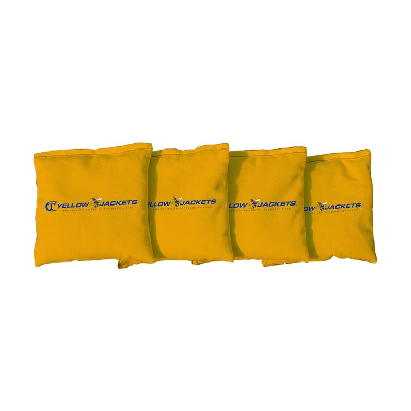 New York City Tech Yellow Jackets Yellow Cornhole Bags - Corn Filled