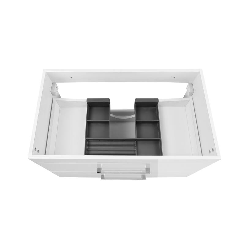 32" Wall-Mounted Bathroom Vanity with Double Drawers,Soft-Close Sink