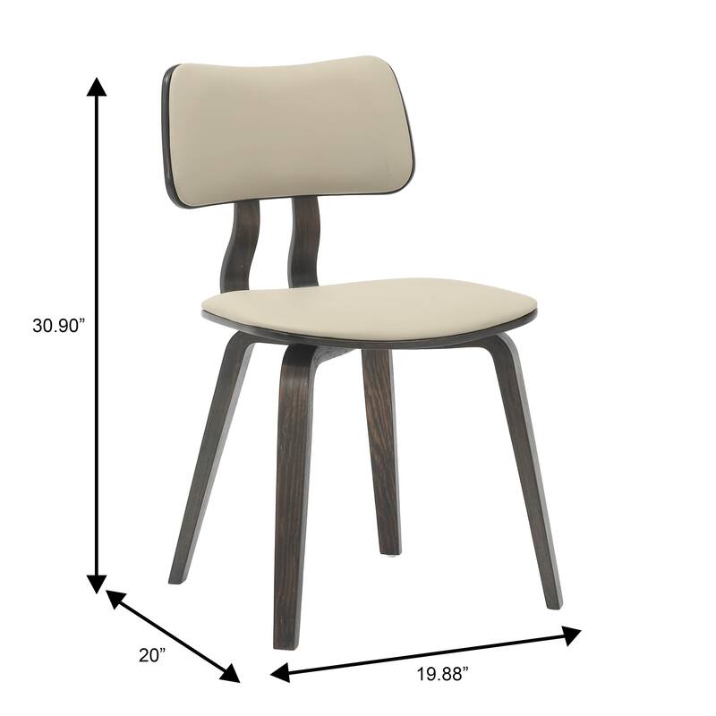 5-Piece Dining Set with 47-Inch Round Ash Wood Dining Table and 4 Leather Accent Side Chairs