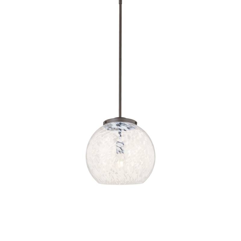 Innovations Lighting 221-1S-17-14 White Mouchette Pendant White - Oil Rubbed Bronze