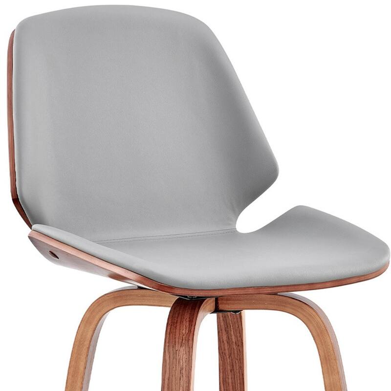 Modern 26" Swivel Bar Stool with Faux Leather Seat and Iron Legs for Kitchen Island - 40”H x 19”W x 20”D