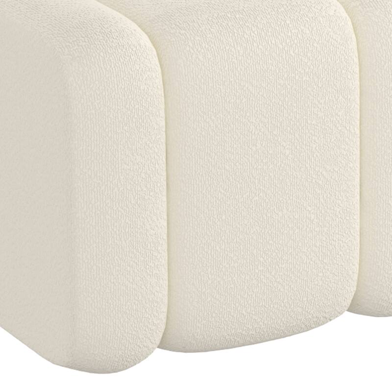 Contemporary Boucle Fabric Large Ottoman Bench