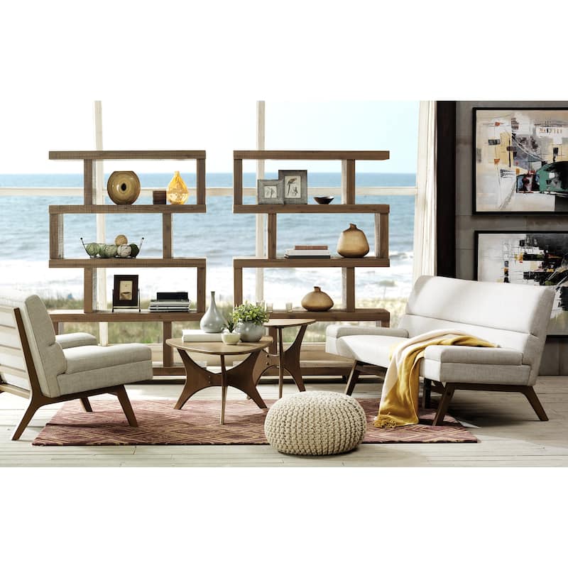 Carson Carrington Telsiai Triangular Wood Coffee Table