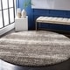 preview thumbnail 5 of 14, SAFAVIEH Hudson Shag Aurkene 2-inch Thick Rug 7' Round - Ivory/Grey - Round