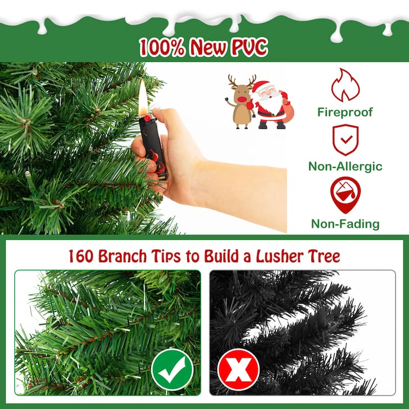 1PCS/ 2PC 4 FT Pre-Lit Potted Christmas Tree Artificial Entrance Décor