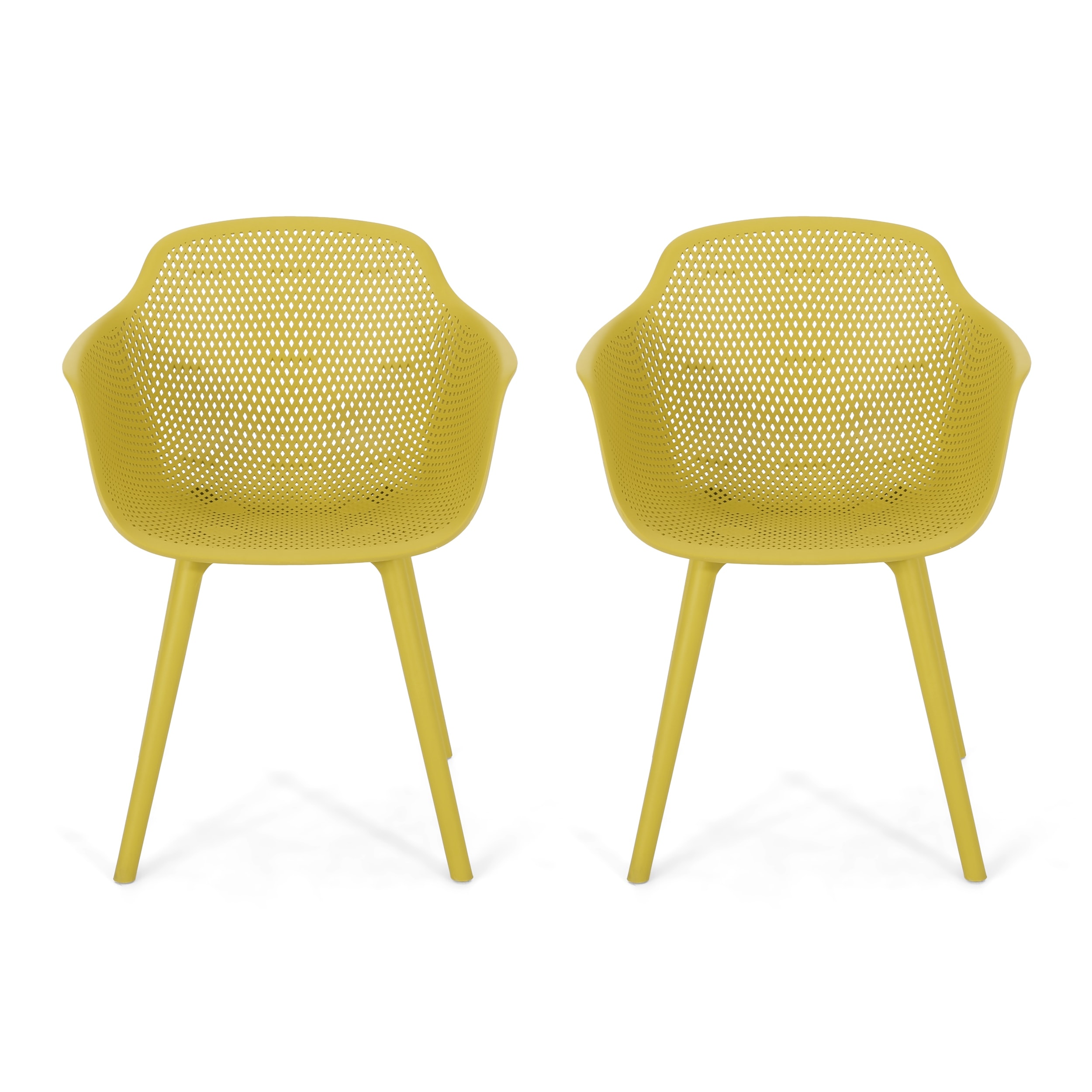 Modern Lotus Outdoor Dining Chairs - Set of 2 by Christopher Knight-image