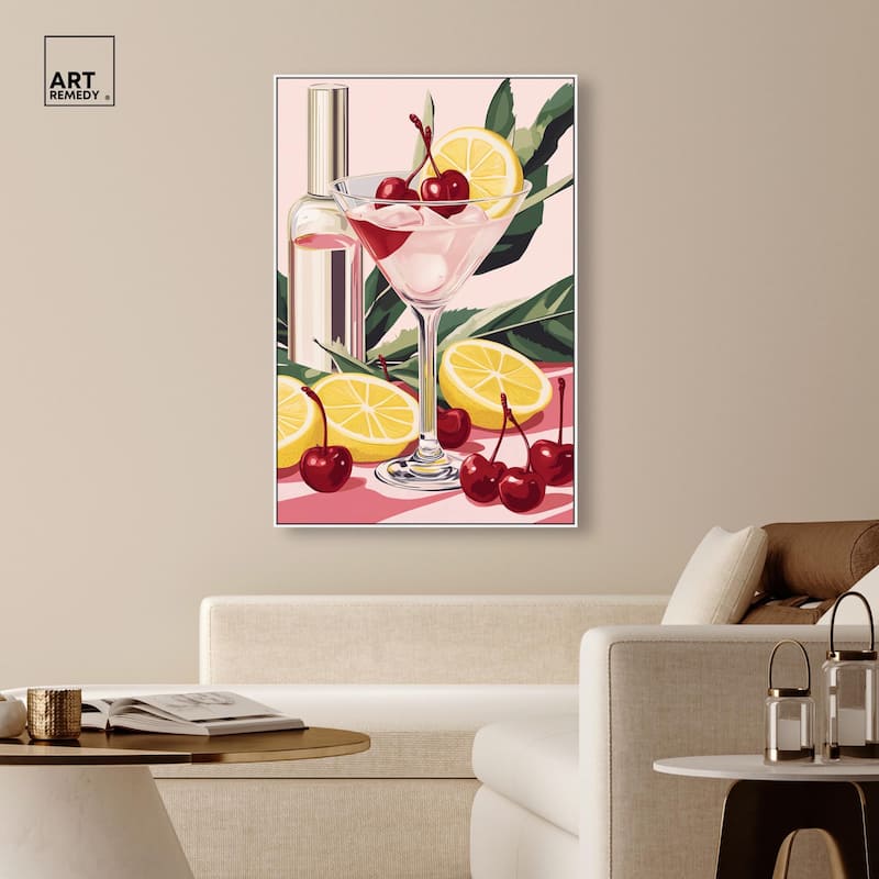Cherry Lemon Drink Canvas by Art Remedy