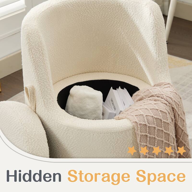 Boucle Make-Up/Vanity Stool, Hiden Storage Space, Stylish Appearance