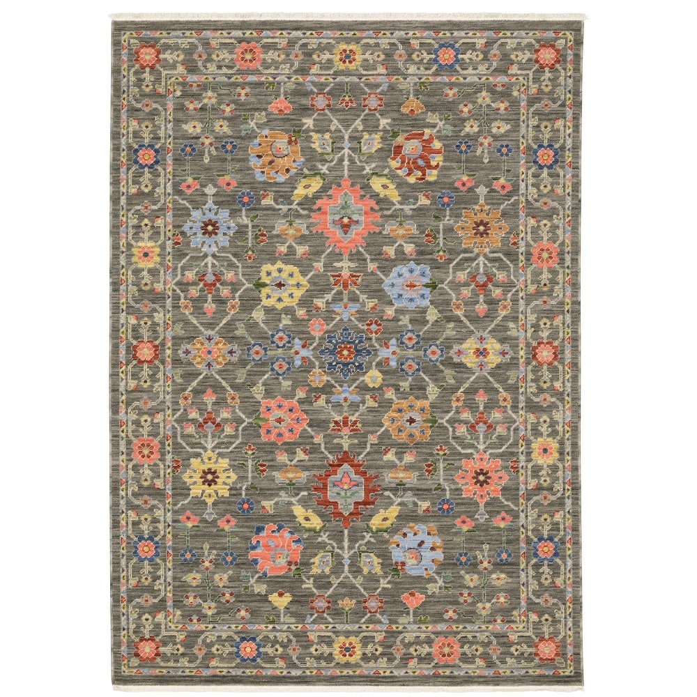 Style Haven Lawson Traditional Floral Wool Fringe Edge Area Rug