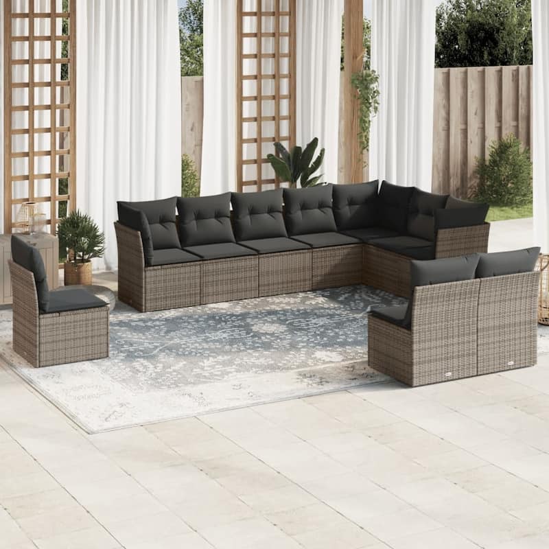 vidaXL Garden Sofa Set Grey - 24.4 x 24.4 x 27.2