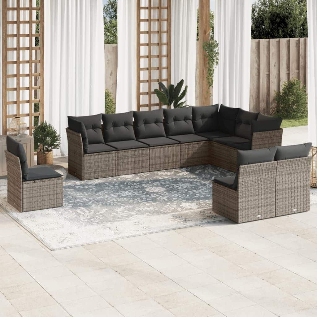 vidaXL Garden Sofa Set Grey - 24.4 x 24.4 x 27.2