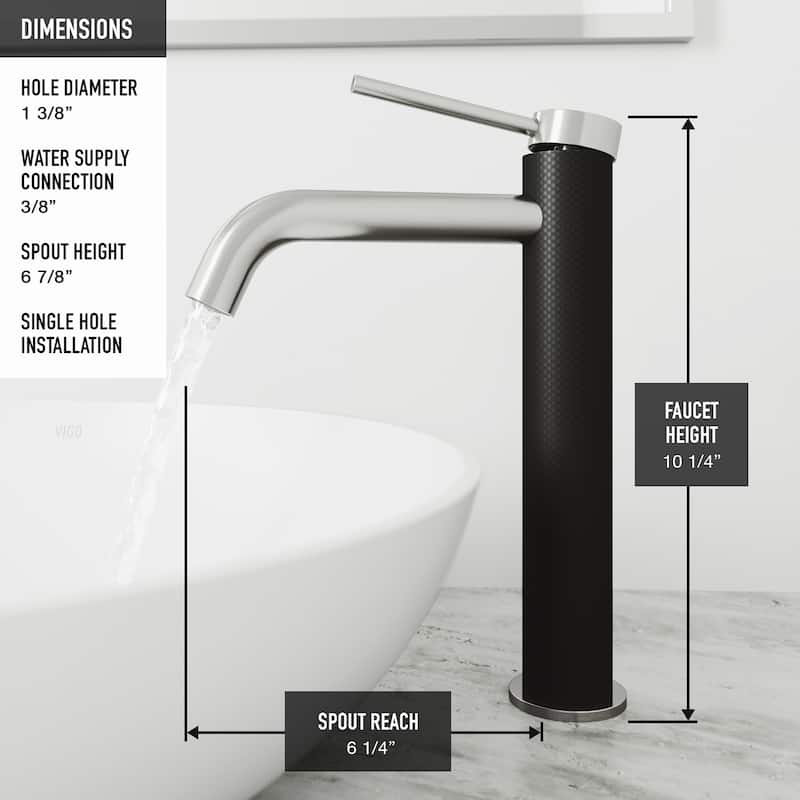 VIGO Cadman 18"L x 13"W Concrete Vessel Sink and Lexington 10"H Faucet Set
