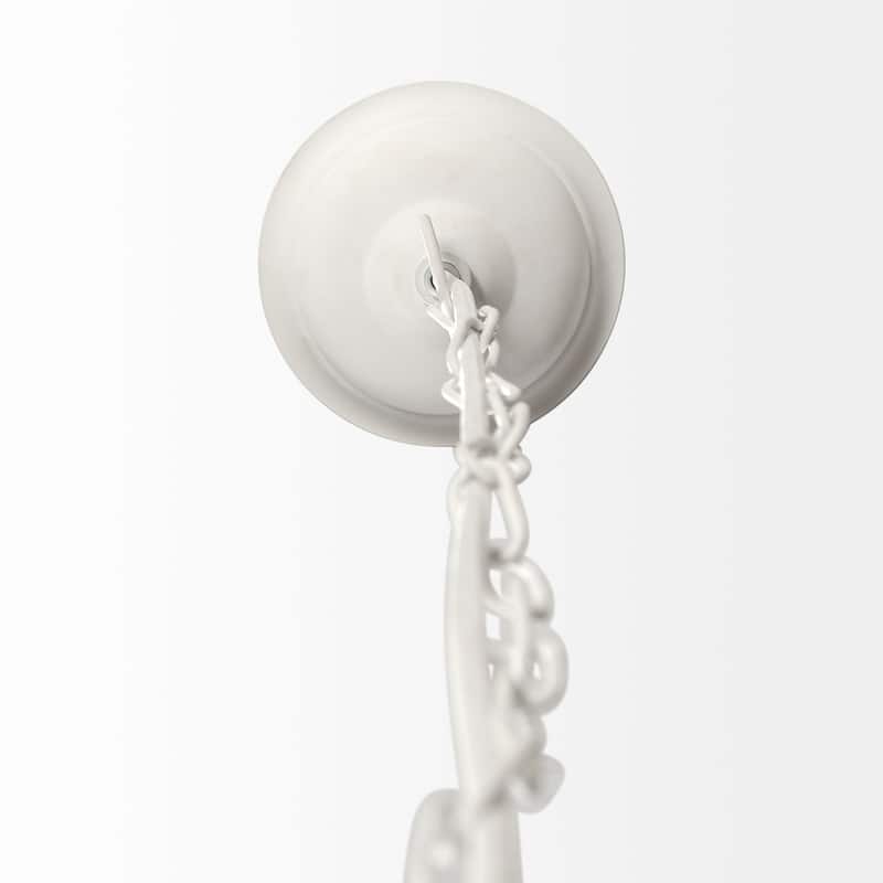 Theta White-Washed Wood Beaded Pendant Light - 16W x 16"D x 15"H