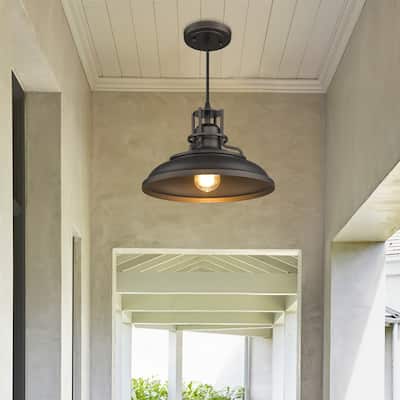 1-Light Barn Pendant Light, Farmhouse Vintage Pendant Light, Oil Rubbed Bronze Finish