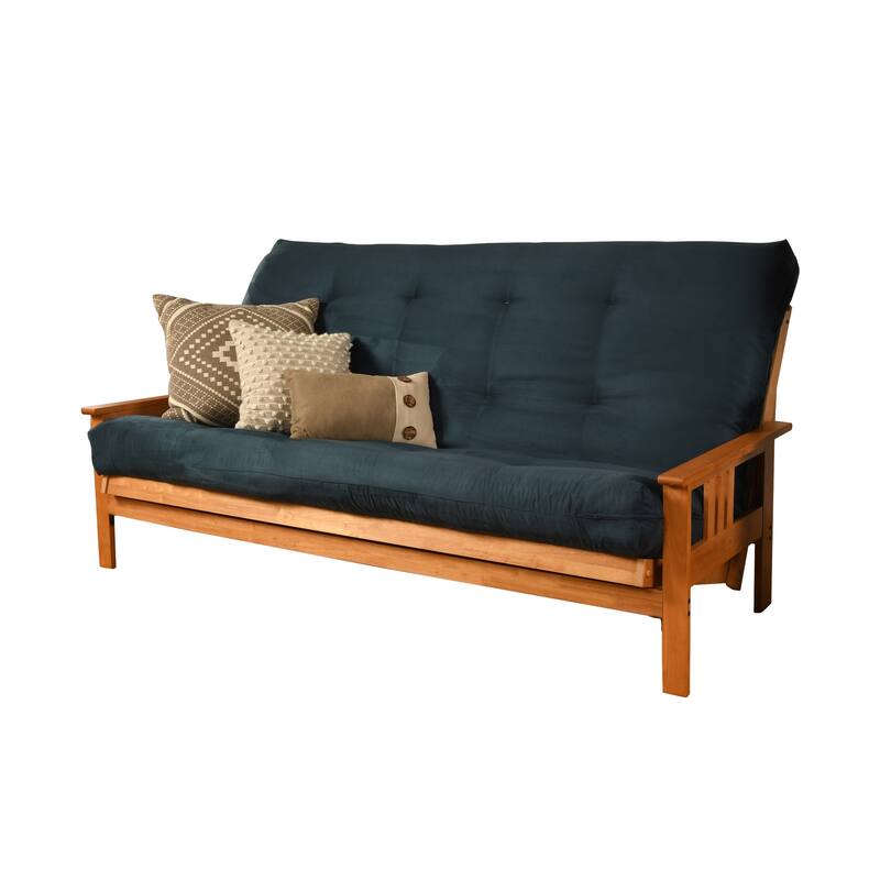 Butternut Finish Hardwood Queen-size Futon Set with Suede Mattress