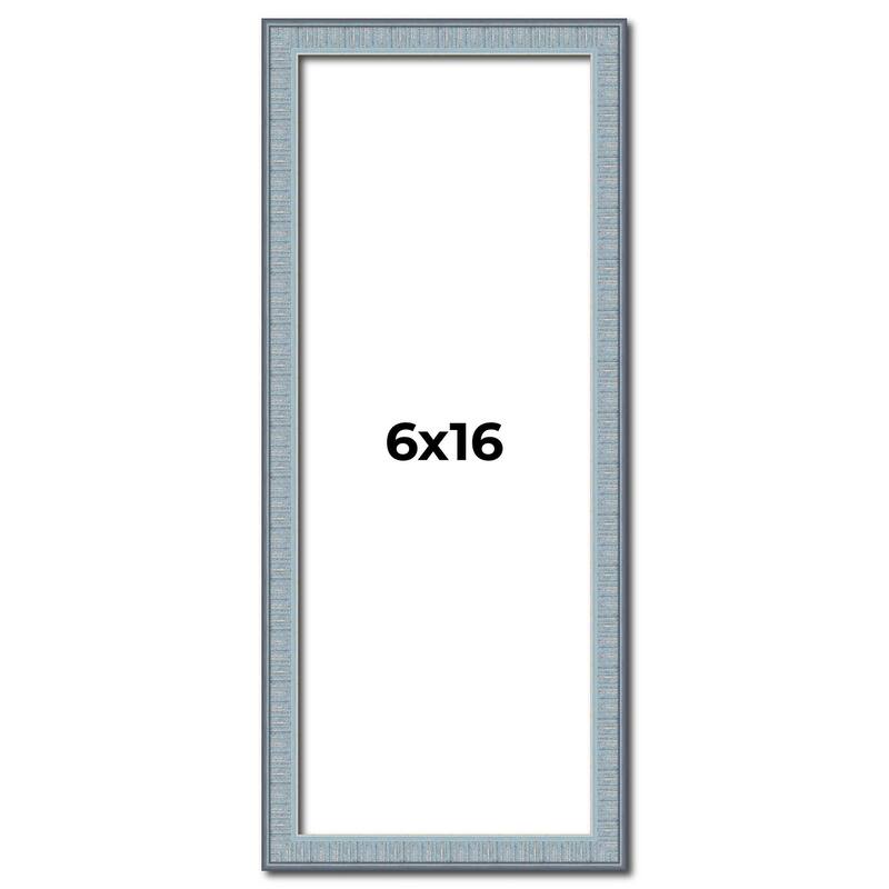 6x16 Frame Rustic Sky Blue Solid Wood Picture Frame | 0.75 Inch