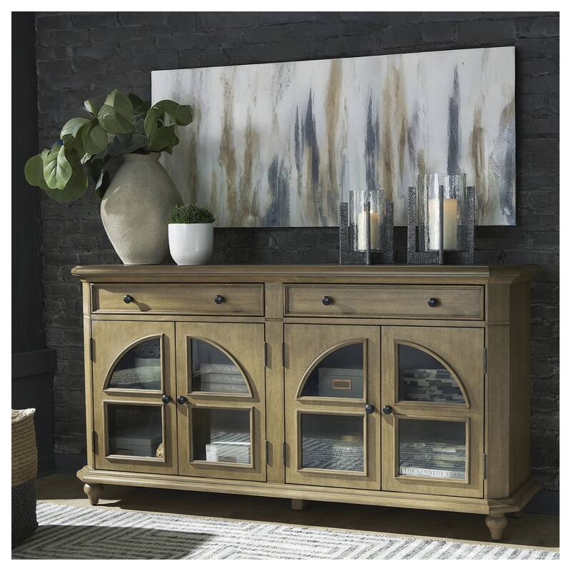 Signature Design by Ashley Barlomore Brown Accent Cabinet - 68" W x 18" D x 36" H - 68" W x 18" D x 36" H - Brown