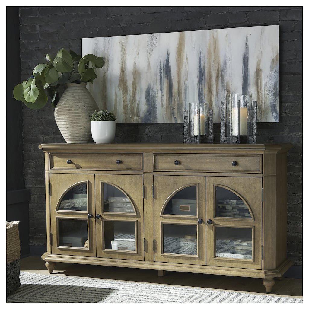 Signature Design by Ashley Barlomore Brown Accent Cabinet - 68" W x 18" D x 36" H