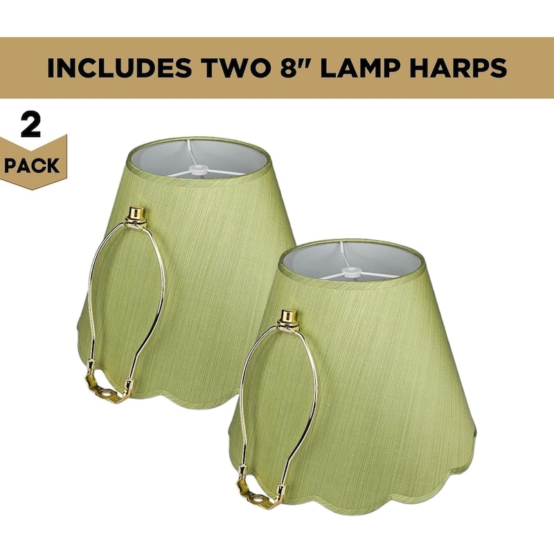 Royal Designs Scallop Empire Lamp Shade Set of 2 - 7 x 13 x 10