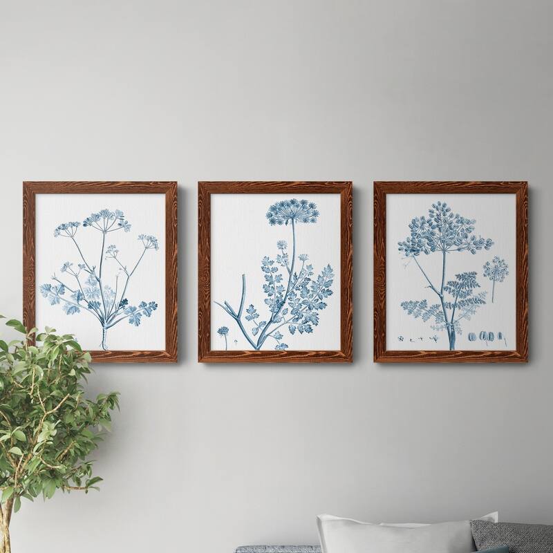 Antique Botanical in Blue IV-Premium Framed Canvas - Ready to Hang - Multi-Color
