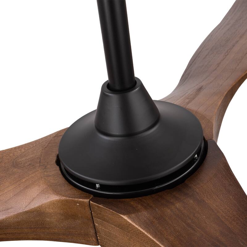 60-inch Retro Wood Ceiling Fan with Remote 3-Blades by Timechee - 60 Inches