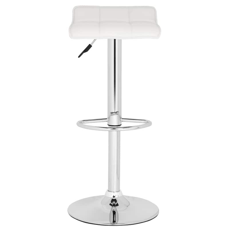SAFAVIEH Randi White Adjustable 22.4-31-inch Swivel Bar Stool - 15.2" x 15.8" x 25.2" - 15Wx16Dx34H