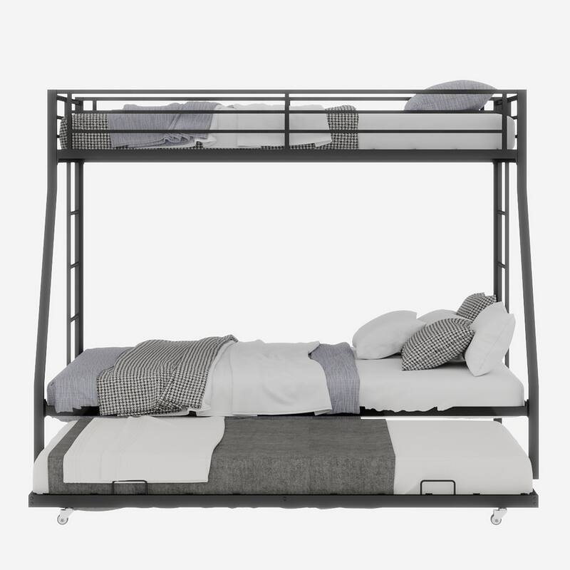 High-Stability Square Tube Bunk Bed Modern Minimalist Look