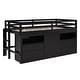 preview thumbnail 31 of 38, Twin Size Wooden Low Loftbed Frame with 4 Drawers & Shelves